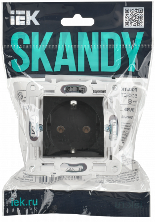 SKANDY Розетка с заземлением без защитных шторок 16А SK-R05Bl черный IEK SK-R11-16-K02