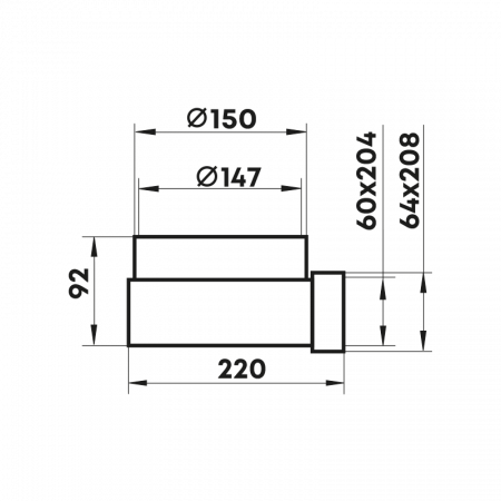 10232971 Колено 204х60х150 в индивидуальной упаковке 823 ZERNBERG  00-023297  