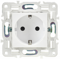 SKANDY Розетка с заземлением с защитными шторками 16А SK-R04W арктический белый IEK SK-R14-16-K01