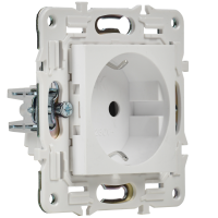 SKANDY Розетка с заземлением с защитными шторками 16А SK-R04W арктический белый IEK SK-R14-16-K01