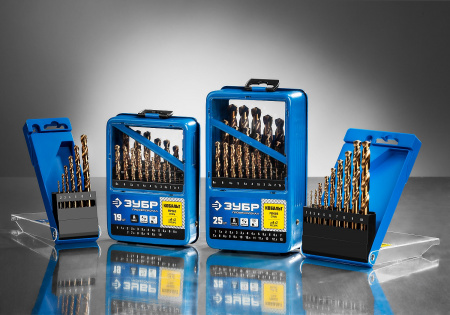 Набор сверл по металлу, 19шт(1-10мм), сталь Р6М5К5, класс А, кобальт ЗУБР 29626-H19