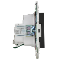 SKANDY Розетка с заземлением с защитными шторками 16А безвинтовое крепление SK-R06Bl черный IEK SK-R14-16-1-K02