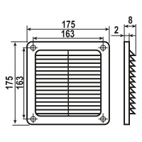 Решетка вентиляционная вытяжная с бортом  1717 ZERNBERG 10233381 00-023338  