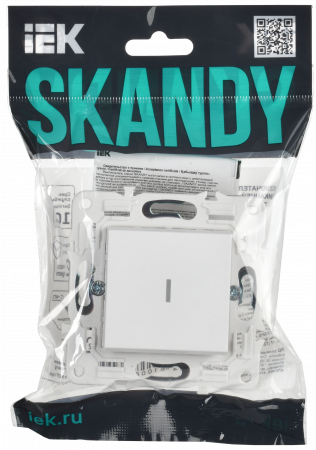 SKANDY Выключатель 1-клавишный проходной с индикацией 10А SK-V08W арктический белый IEK SK-V12-1-10-K01
