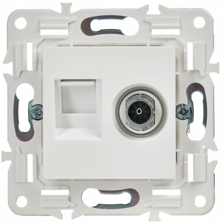 SKANDY Розетка двойная TV+RJ45 кат.5E SK-A14W арктический белый IEK SK-AK20-1-K01