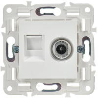 SKANDY Розетка двойная TV+RJ45 кат.5E SK-A14W арктический белый IEK SK-AK20-1-K01