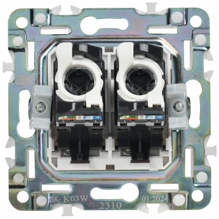 SKANDY Розетка компьютерная двойная RJ45 кат.5E SK-K03W арктический белый IEK SK-K20-1-K01