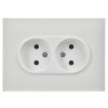 SKANDY Розетка 2-местная без заземления с защитными шторками 10А в сборе SK-R09W арктический белый IEK SK-R23-10-K01-F