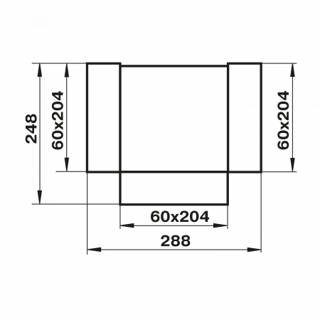 Тройник горизонтальный 204х60 в индивидуальной упаковке 838 ZERNBERG 10192091 00-019209  