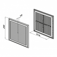 Решетка вентиляционная вытяжная  2525 ZERNBERG 10192281 00-019228  