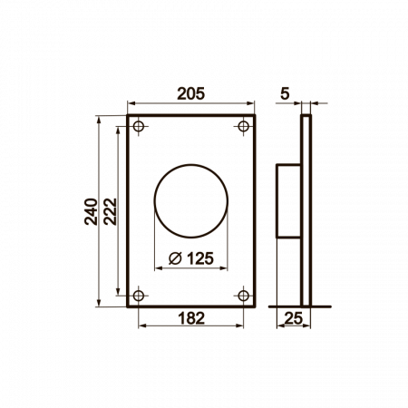 10232111 Площадка торцевая с фланцем D125 в индивидуальной упаковке 250 ZERNBERG  00-023211  