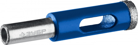 Сверло алмазное трубчатое для дрели d 6 мм по керамике и стеклу, Р60, трехгр хвостовик, Профессионал ЗУБР 29850-06