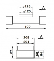 Тройник 60х204 D125 в индивидуальной упаковке 832 ZERNBERG 10232991 00-023299  