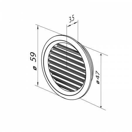 Решетка вентиляционная вытяжная  50/4 w/n ZERNBERG 10243991 00-024399  