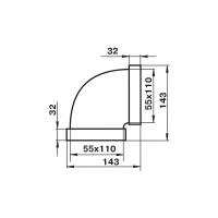 Колено горизонтальное 90° 55 х 110 в индивидуальной упаковке 5251 ZERNBERG 10191501 00-019150  