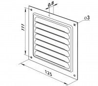 Решетка вентиляционная вытяжная стальная 1313 ZERNBERG 10192291 00-019229  
