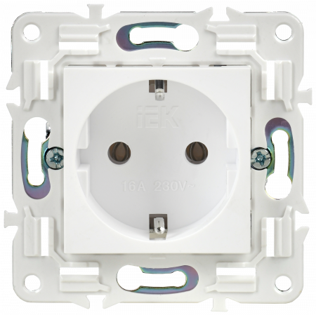 SKANDY Розетка с заземлением без защитных шторок 16А SK-R05W арктический белый IEK SK-R11-16-K01