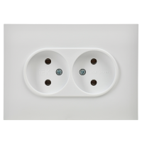 SKANDY Розетка 2-местная без заземления без защитных шторок 10А в сборе SK-R10W арктический белый IEK SK-R20-10-K01-F