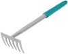 Грабли мини с ручкой цельнометаллическая, 6 зубьев РОС 76850