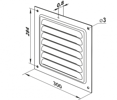 Решетка вентиляционная вытяжная  3030 ZERNBERG 10192331 00-019233  