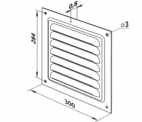 Решетка вентиляционная вытяжная  3030 ZERNBERG 10192331 00-019233  