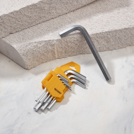 KR-12-5215 Набор ключей имбусовых HEX 1.5-10 мм, CrV, 9 шт. Kranz 