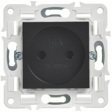 SKANDY Розетка без заземления с защитными шторками 10А SK-R01Bl черный IEK SK-R13-10-K02