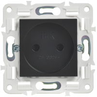 SKANDY Розетка без заземления с защитными шторками 10А SK-R01Bl черный IEK SK-R13-10-K02