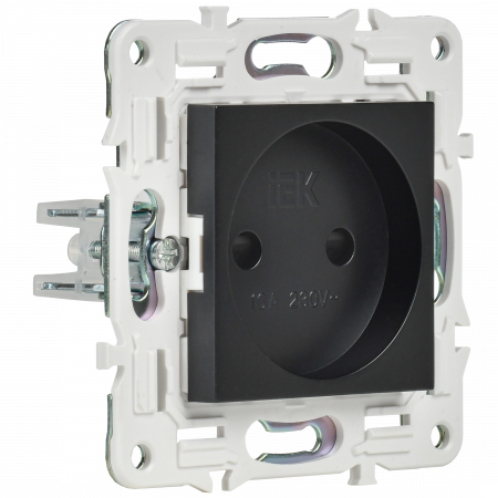 SKANDY Розетка без заземления с защитными шторками 10А SK-R01Bl черный IEK SK-R13-10-K02