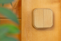 Quteo Выключатель двухклавишный наружный дерево 10А Legrand 782262