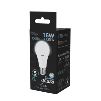 Лампа светодиодная LED 16 Вт 1520 лм 4100К AC150-265В E27 А60 (груша) нейтральный  Black Gauss GAUSS 102502216