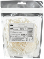 Дюбель-хомут 6х14мм для плоского кабеля нейлон белый (100шт/упак) IEK UDH14-06-14-100-K01