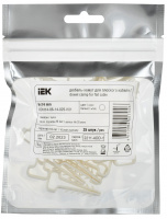 Дюбель-хомут 6х14мм для плоского кабеля нейлон белый (25шт/упак) IEK UDH14-06-14-025-K01