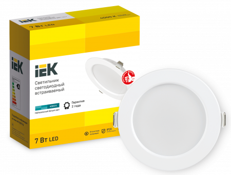 LDVO0-1611-07-4000-K01 Светильник светодиодный ДВО 1611 белый круг 7Вт 4000К IP20 IEK 