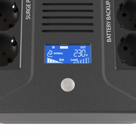 INFOPDU1000LCD Источник бесперебойного питания line-interactive, Info PDU, 1000 ВА/600 Вт, 1/1.8xSchuko.  LCD, 1х9Aч DKC 