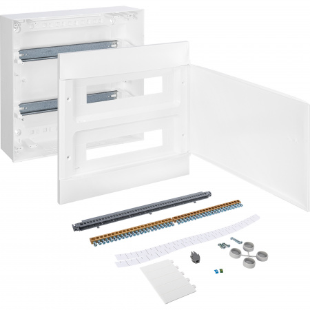 137607 Practibox S Пластиковый щиток Навесной (ЩРн-П) 2X18 Белая дверь Legrand 