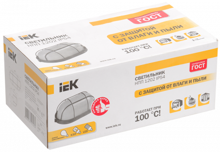 LNPP0-1202-1-100-K01 Светильник НПП1202 белый/овал с реш. 100Вт IP54 IEK 