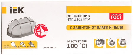 LNPP0-1202-1-100-K01 Светильник НПП1202 белый/овал с реш. 100Вт IP54 IEK 