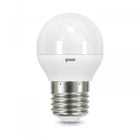 Лампа светодиодная LED 7 Вт 550 лм 4100К AC150-265В E27 шар P45 нейтральный шаговое диммирование выключателем Black GAUSS 105102207-S