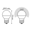 Лампа светодиодная LED 7 Вт 550 лм 4100К AC150-265В E27 шар P45 нейтральный шаговое диммирование выключателем Black GAUSS 105102207-S