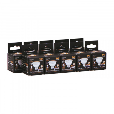 Лампа светодиодная LED 5 Вт 500 лм 3000К DC12В GU5.3 софит MR16 теплая Низковольтная Black Gauss GAUSS 201505105