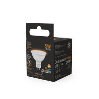 Лампа светодиодная LED 5 Вт 500 лм 3000К DC12В GU5.3 софит MR16 теплая Низковольтная Black Gauss GAUSS 201505105