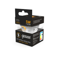 Лампа светодиодная LED 5 Вт 500 лм 3000К AC150-265В GU10 софит MR16 теплая диммируемая Black GAUSS 101506105-D