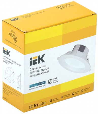 Светильник светодиодный ДВО 1702 белый круг 12Вт 4000K IP40 IEK LDVO0-1702-12-4000-K01