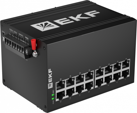 Коммутатор промышленный управляемый уровня L2 ML2-16GT, 16 портов 10/100/1000Base-T(X) RJ45, монтаж на динрейку TSX EKF TSX-ML2-16GT