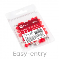 Наконечник штыревой втулочный изолированный НШвИ(2) 1.0-8 (50шт) EKF nhvi2-1.0-8