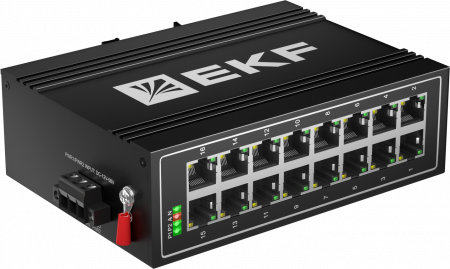 Коммутатор промышленный неуправляемый U-16T, 16 портов 10/100Base-T(X) RJ45, монтаж на динрейку TSX EKF TSX-U-16T
