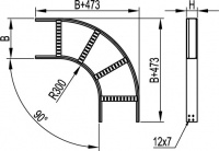 Крышка на угол CDV-90 вертикальный внешний основание 200мм DKC 38343