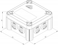 Коробка монтажная огнестойкая КМ-О-1010(П)(8к)-IP66(П6-12) Гефест УТ000031489