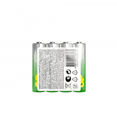 Батарейка алкалиновая GP Super Alkaline G-Tech 15А АA - 4 шт. в пленке 1211
